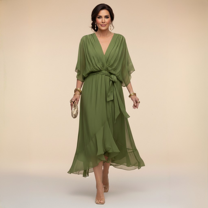Monica | V-neck tie waist dress