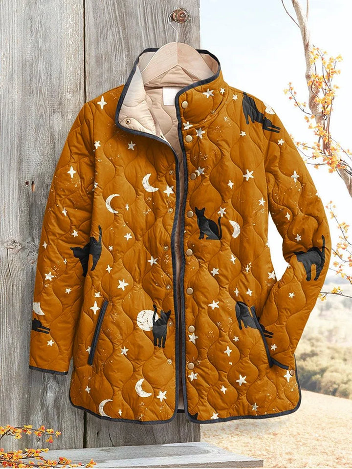 HATTIE | BLACK CAT CHARM QUILTED JACKET