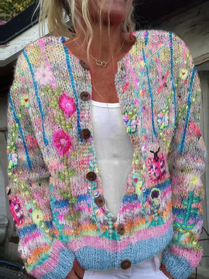 LENA | ELEGANT CARDIGAN WITH FLORAL PRINT
