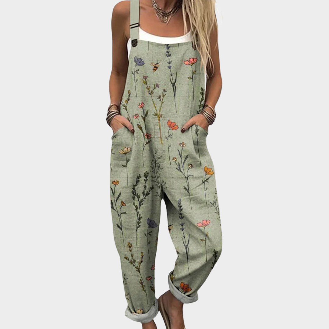 Jumpsuit — Wildflowers, green