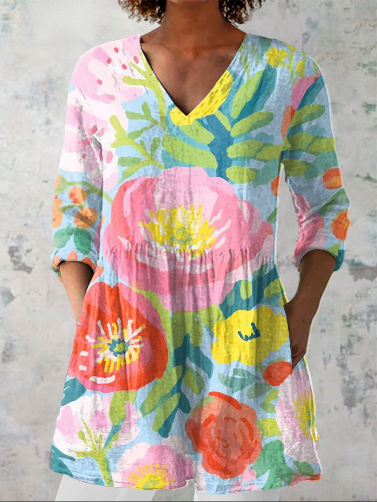 Hannah | Long-line V-neck blouse