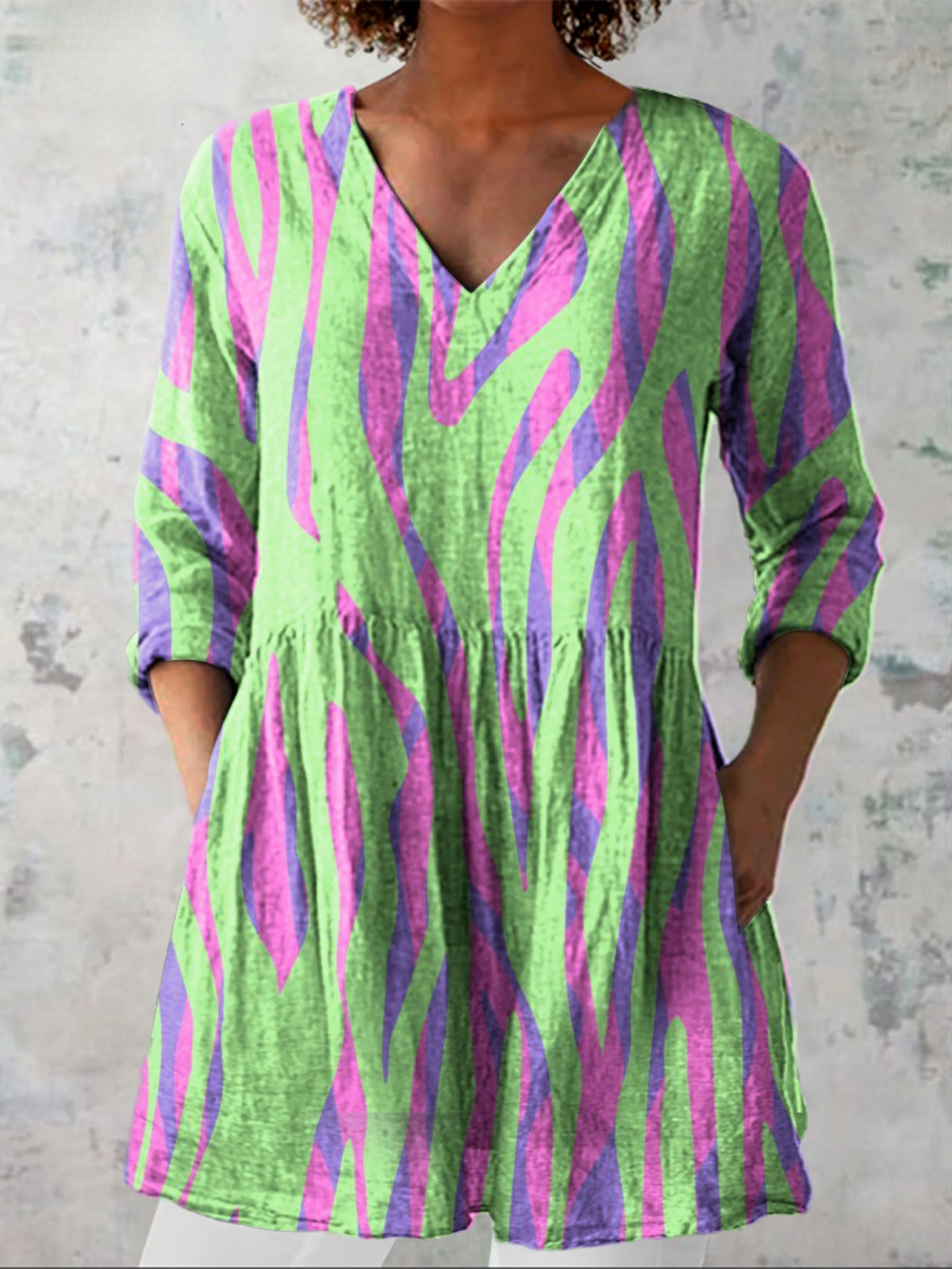 Oceana | Long-line V-neck blouse
