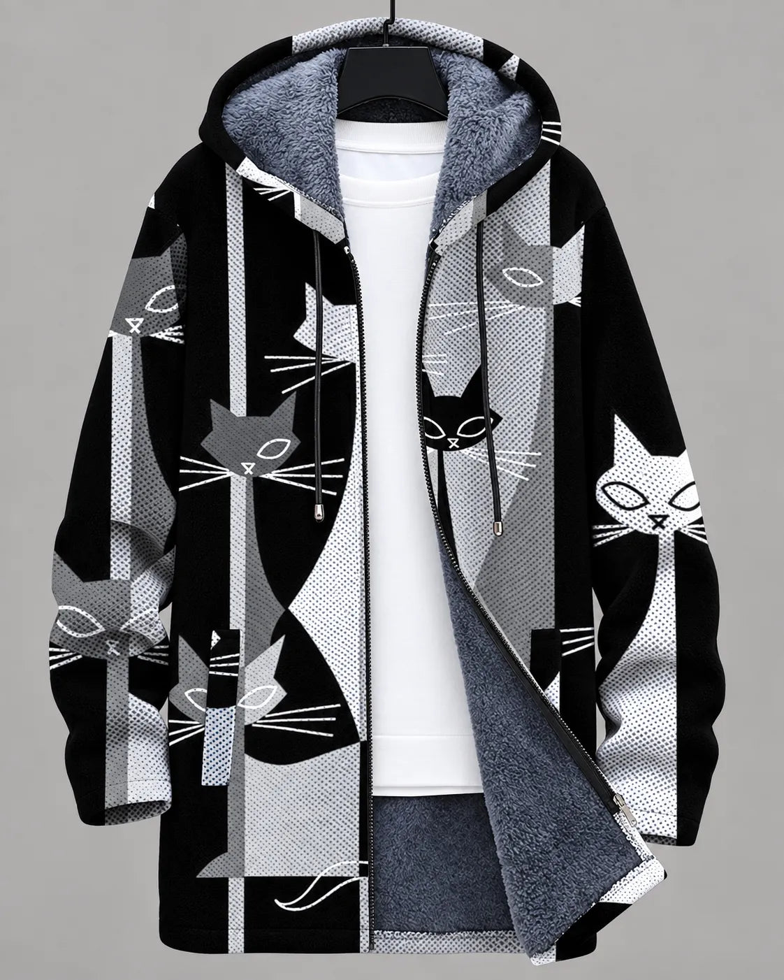 Celeste | Modern Cats Hooded Jacket