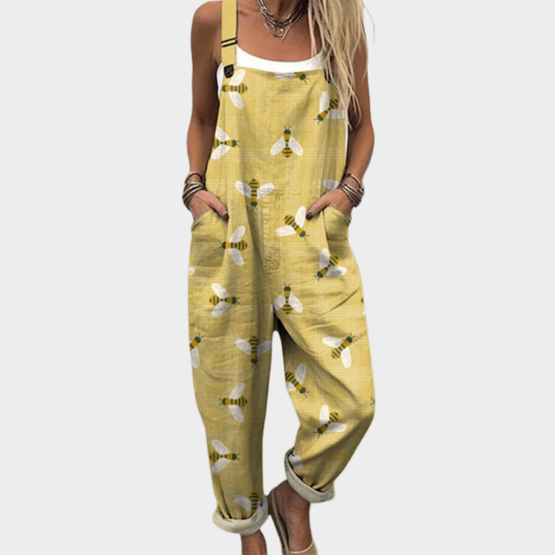 Jumpsuit — Bees, yellow