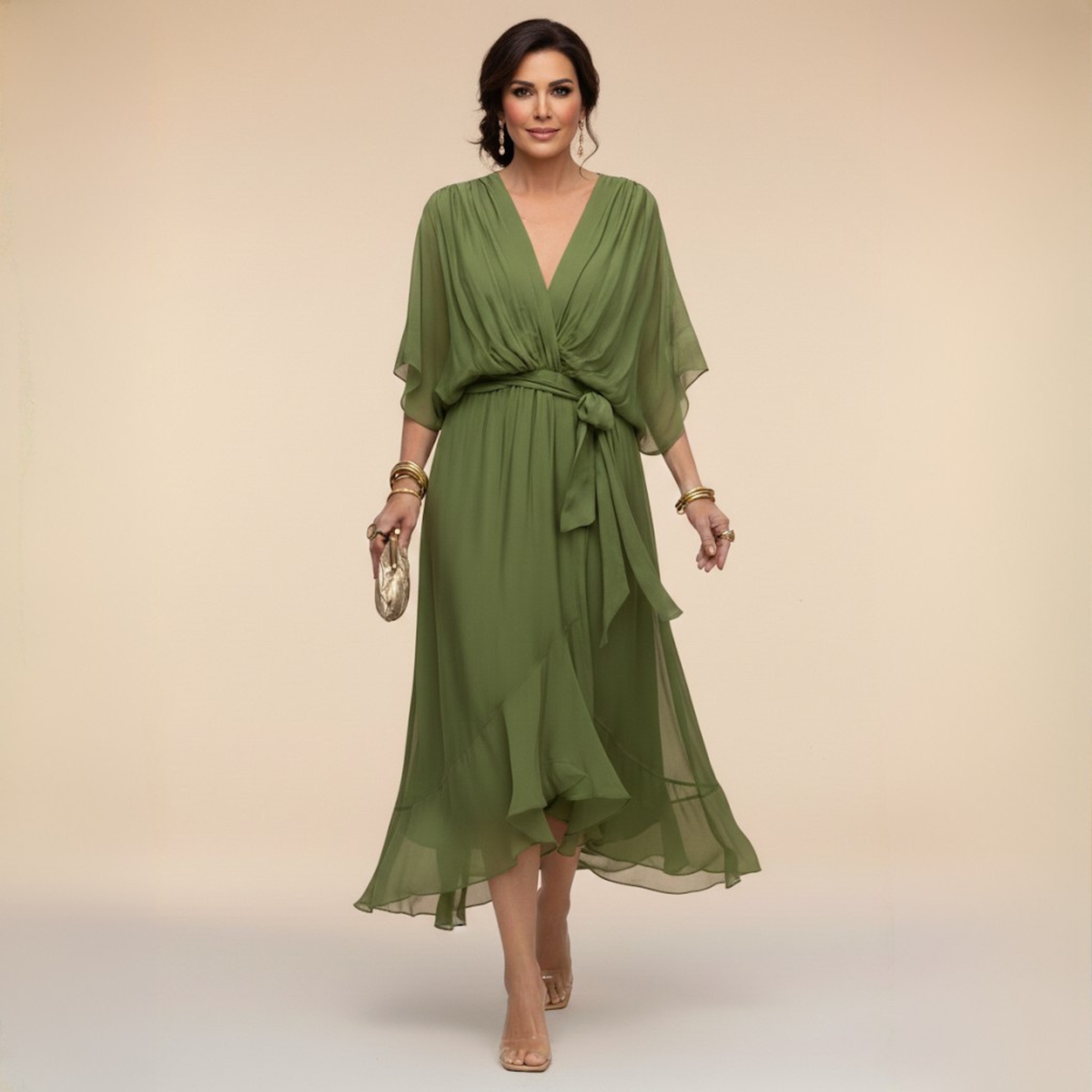 Monica | V-neck tie waist dress