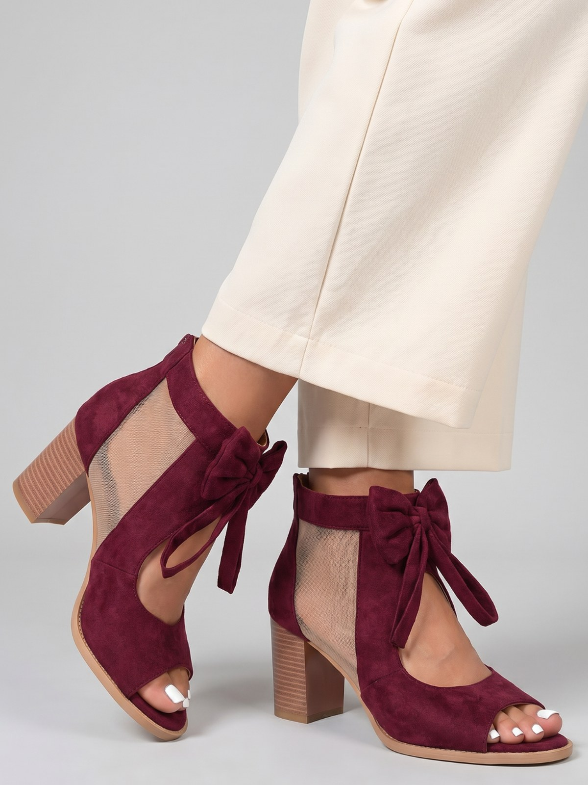 Comone | Open-toe block-heel sandals with bow