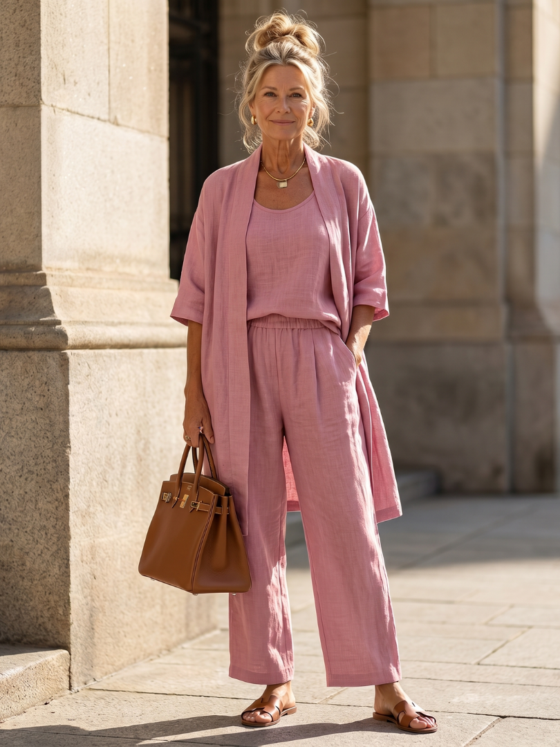 Yael | Three-piece set: top and relaxed pants