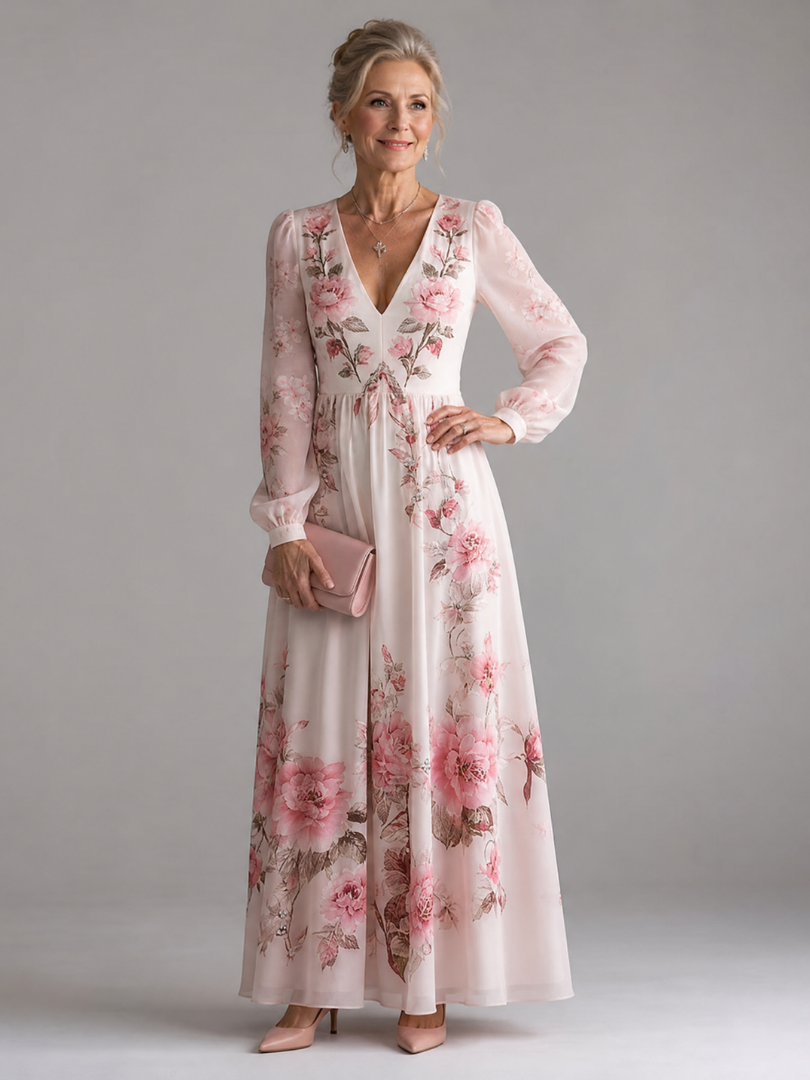 Musal | Long-sleeve midi dress with a natural drape