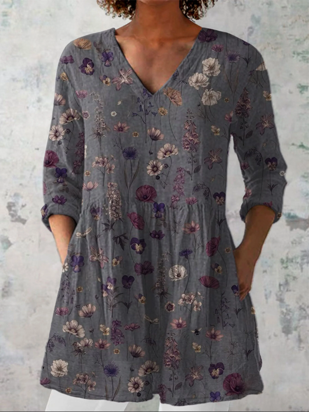 Adele | Long-sleeve V-neck blouse