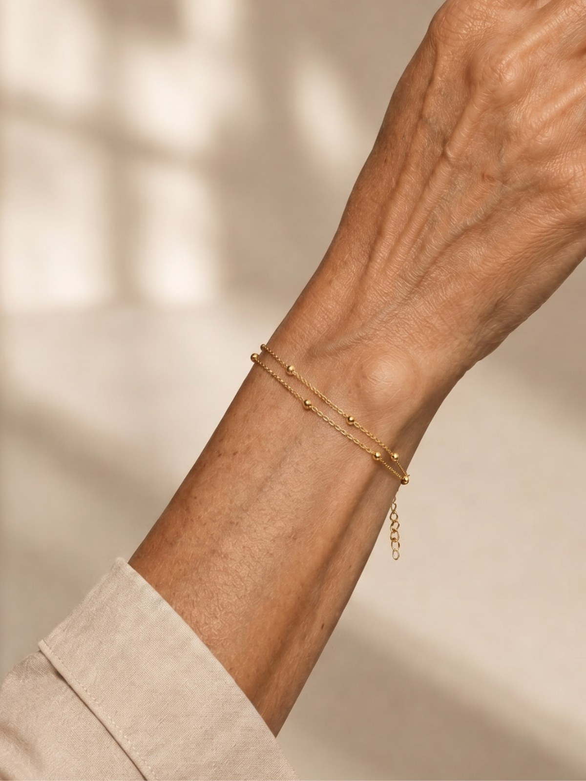 Elowara | Double-row beaded anklet