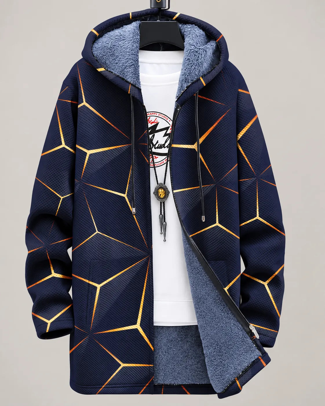 Celestine | Geometric Hooded Jacket