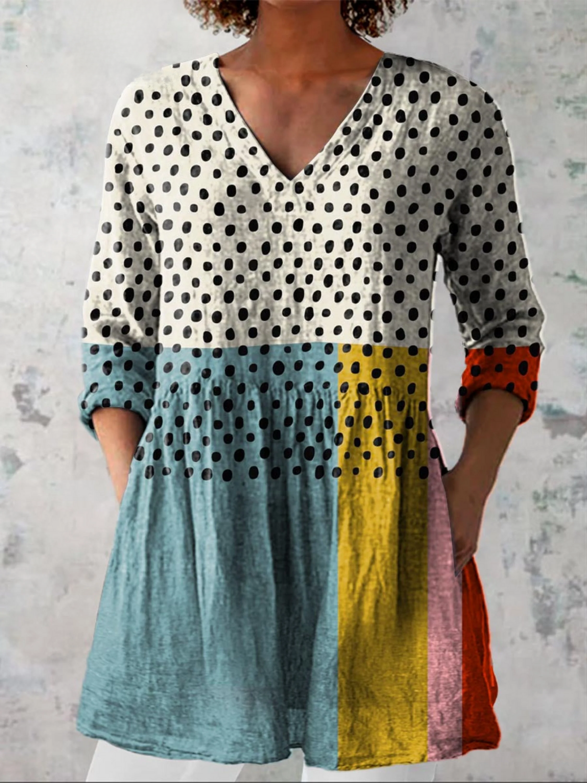 Lydia | Long-line V-neck blouse