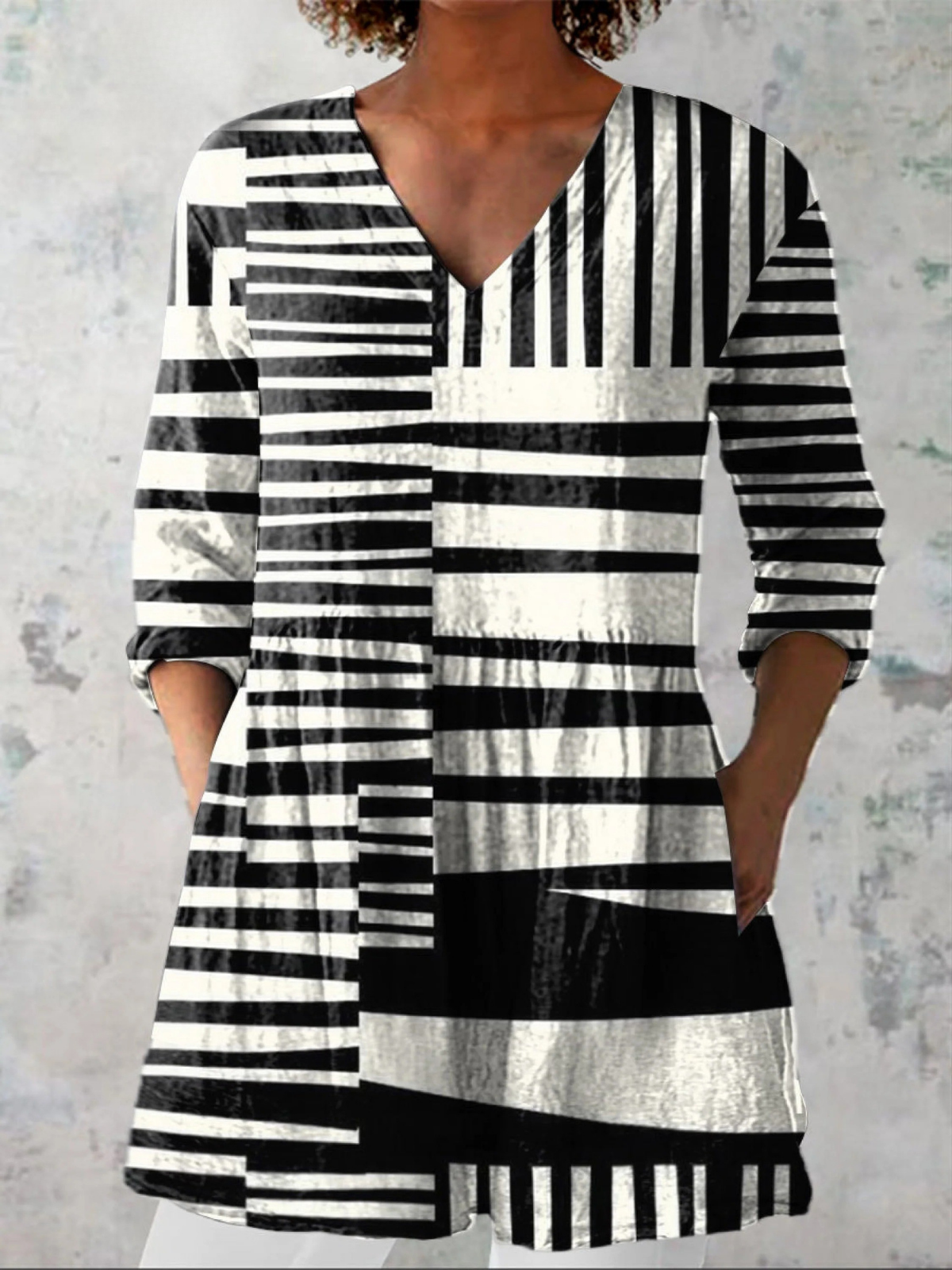 Eliza | Long-line V-neck blouse