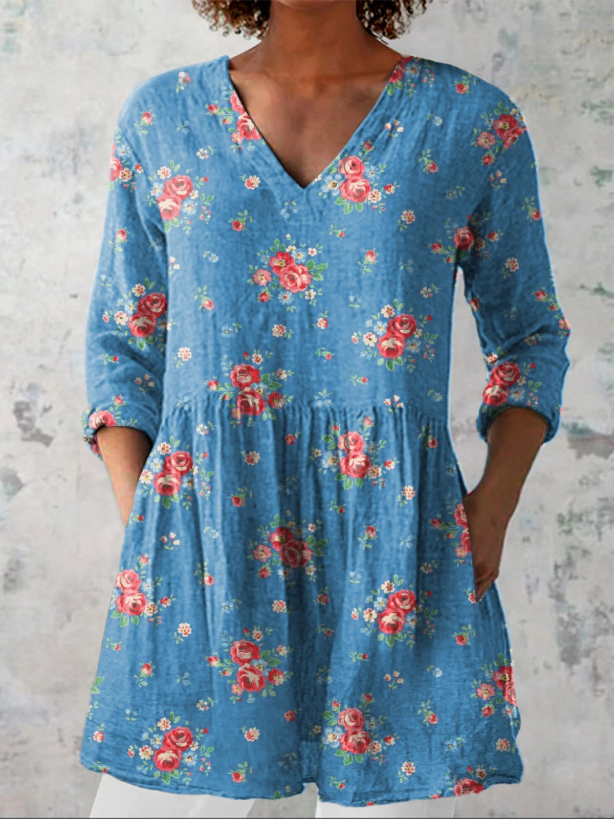 Milena | Long-line V-neck blouse