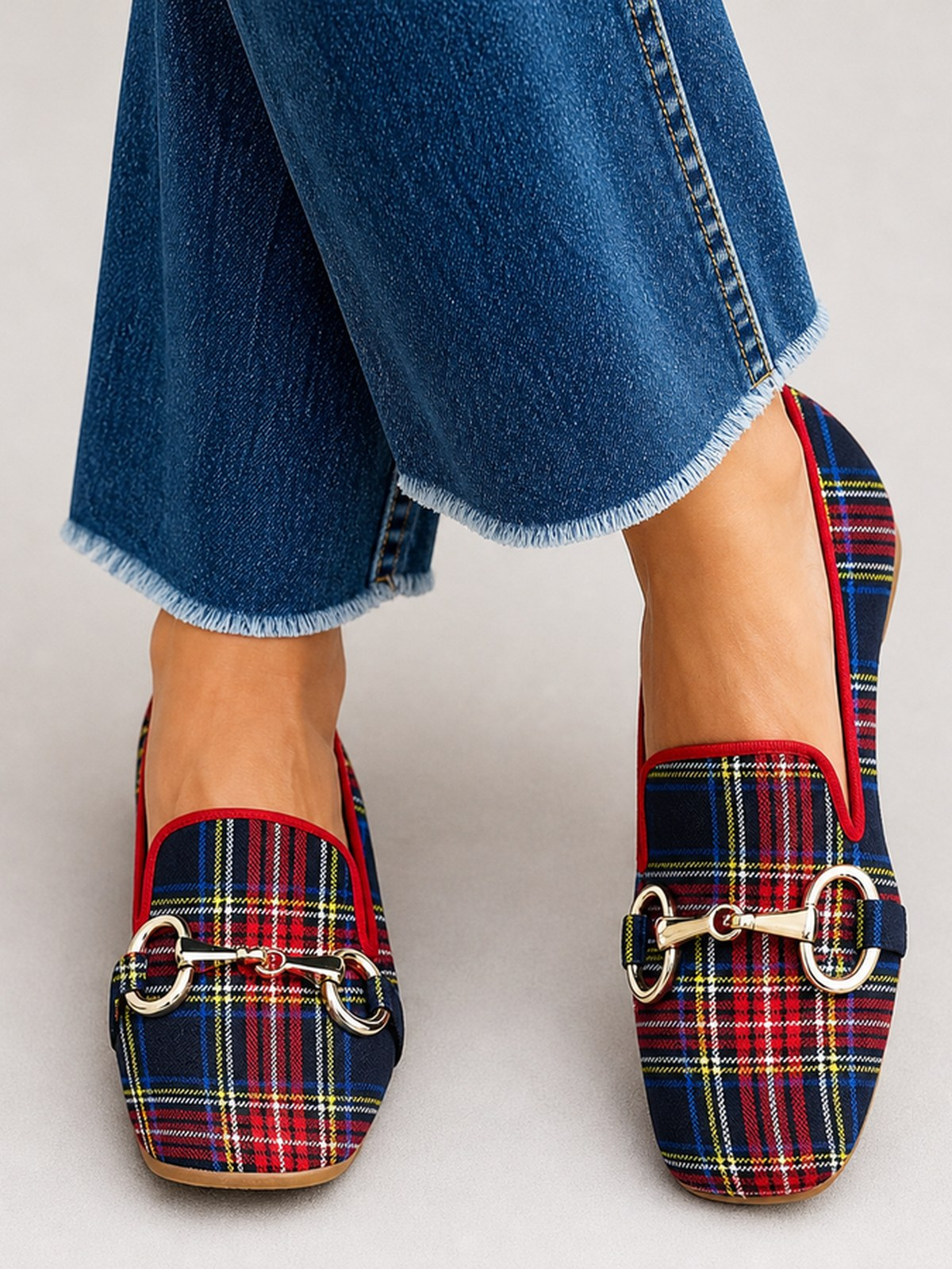 Melanie | Check loafers