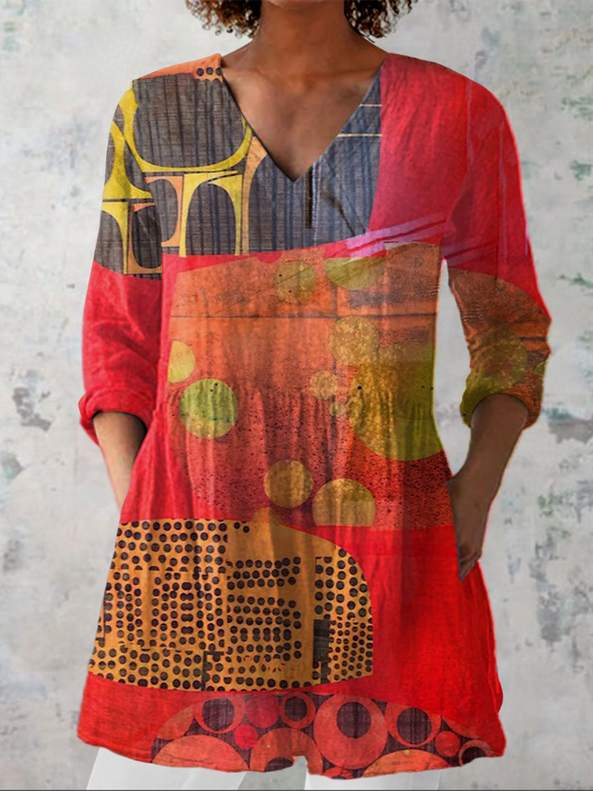 Margaret | Long-line V-neck blouse