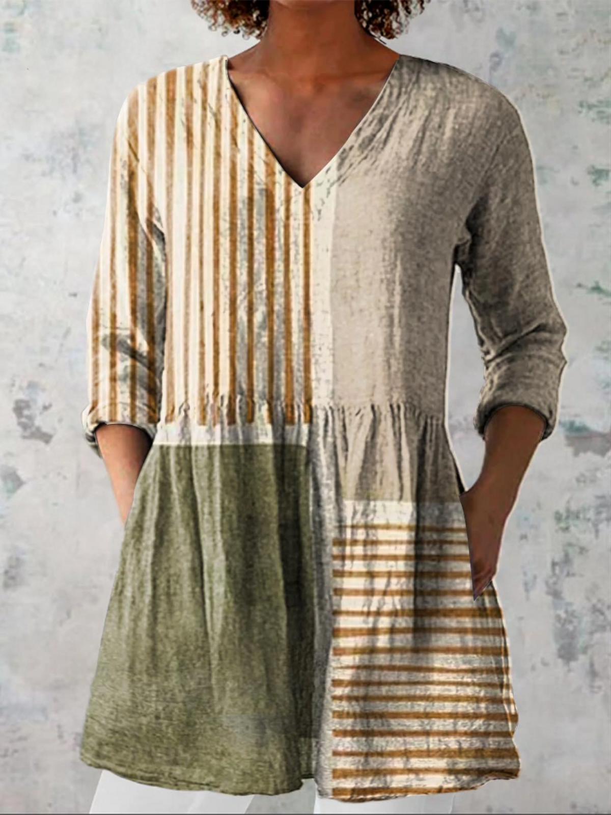 Camilla | Long-line V-neck blouse