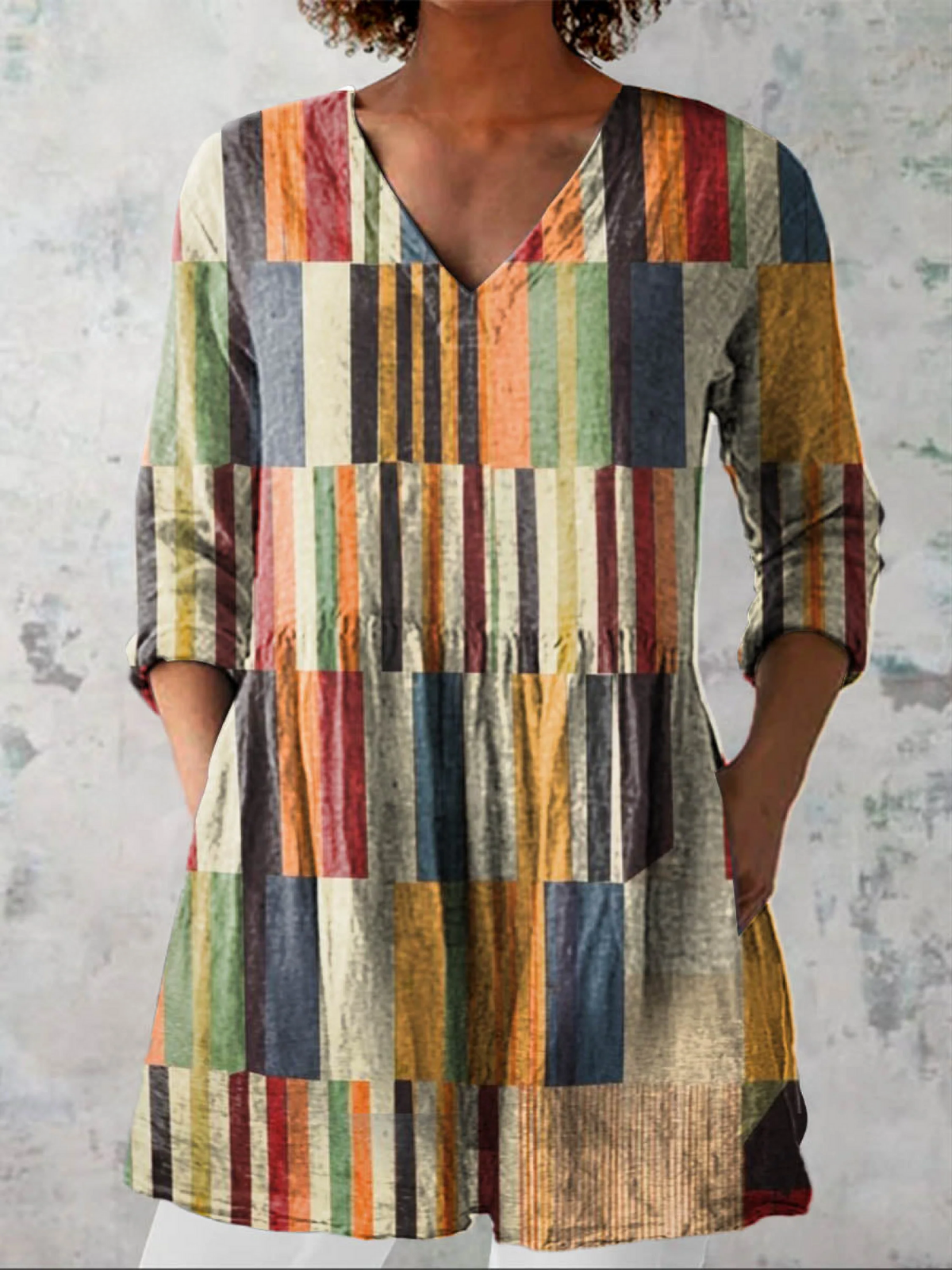Clara | Long-line V-neck blouse