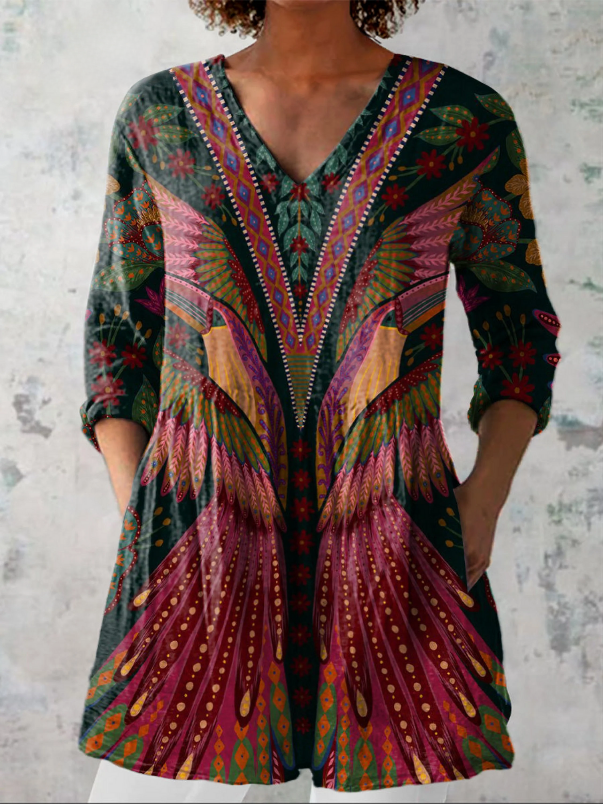 Mariana | Long-line V-neck blouse