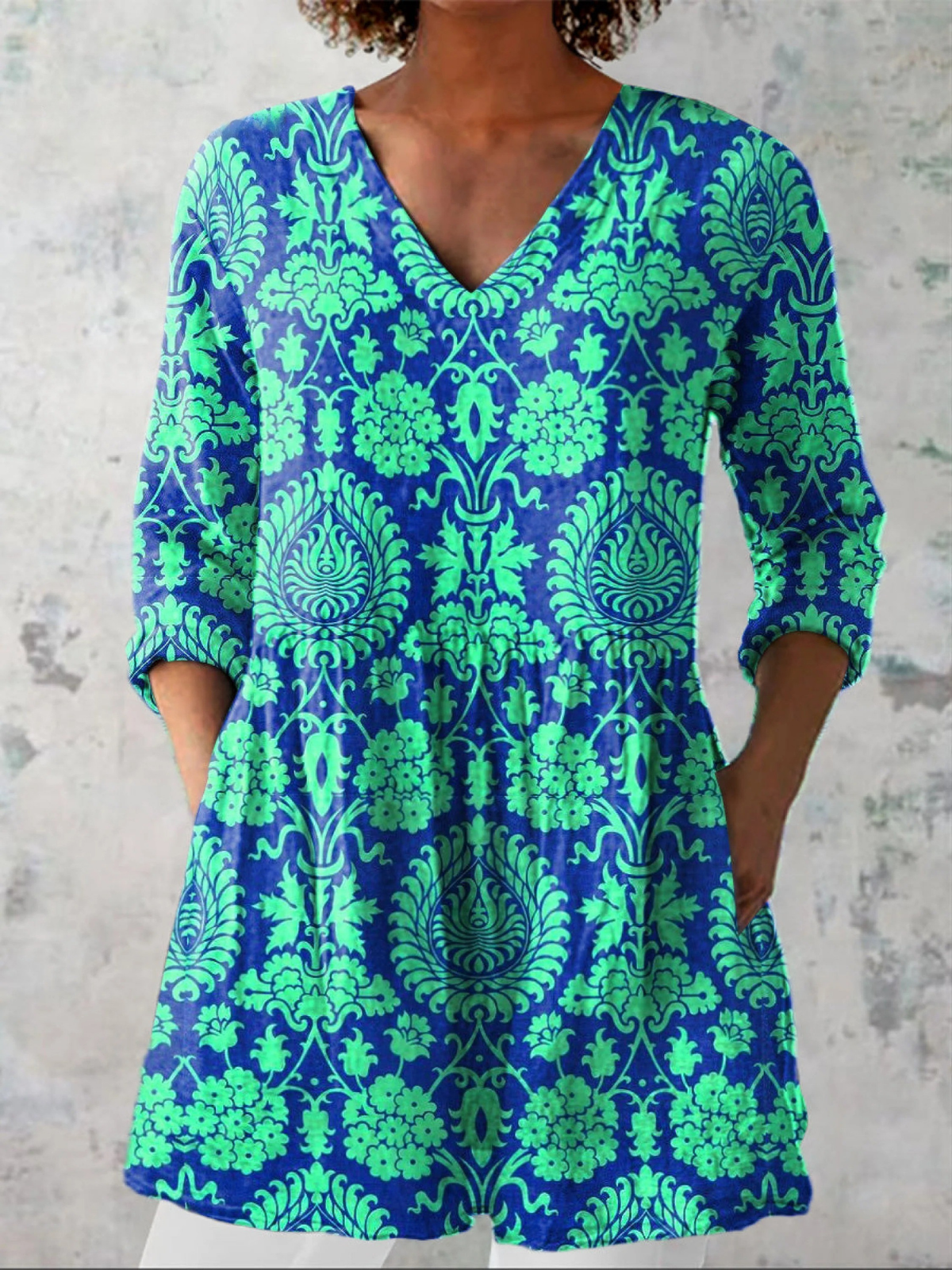 Alice | Long-line V-neck blouse