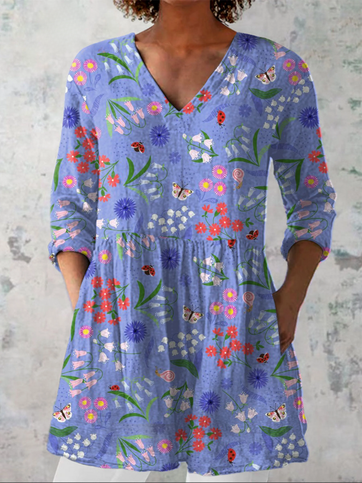 Alena | Long-line V-neck blouse