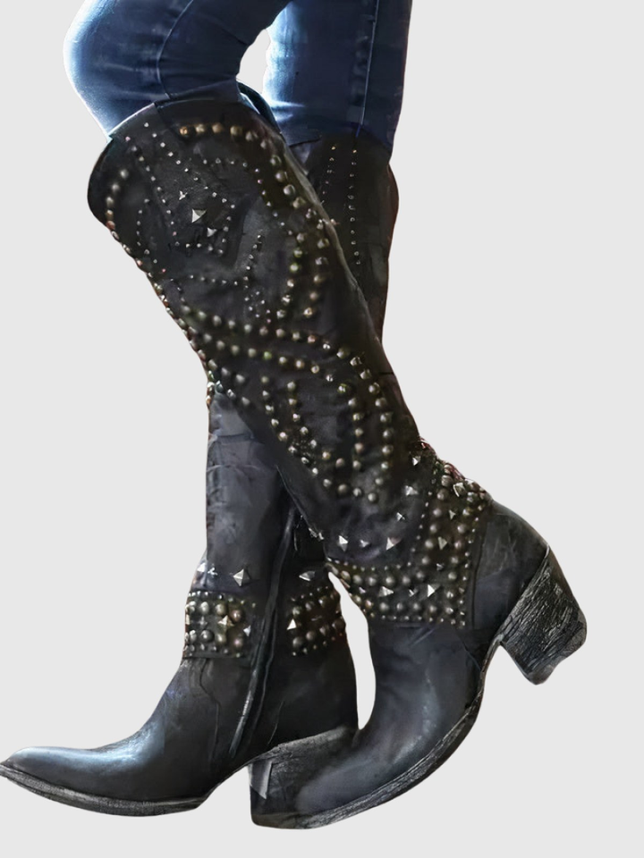 SELIORA | WESTERN KNEE-HIGH BOOTS