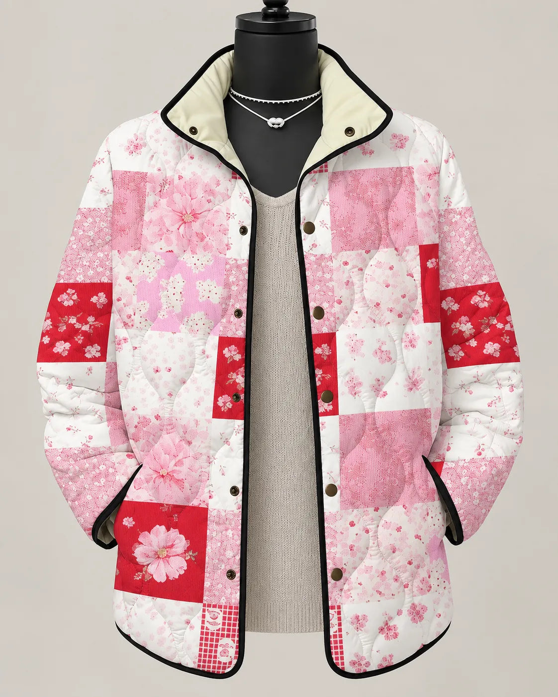 Rosalie | Romantic Floral Patchwork Quilted Jacket