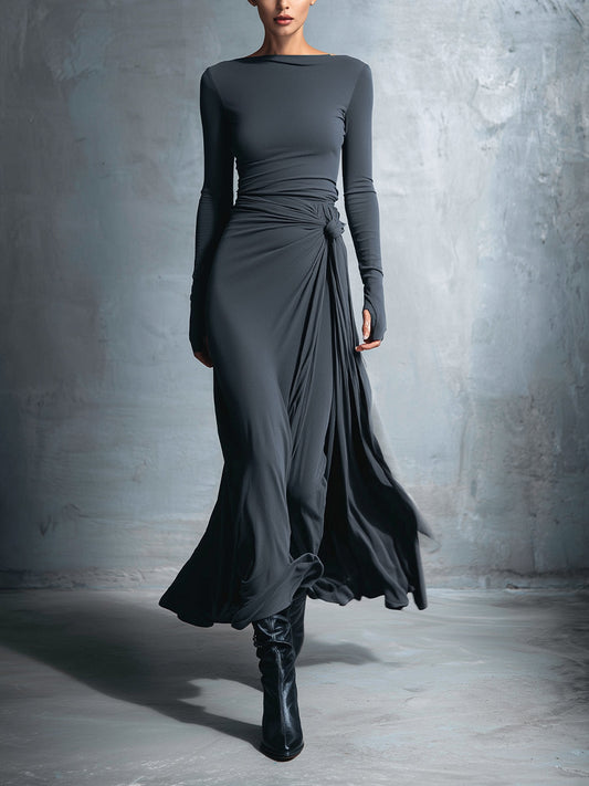 Naomie | Maxi wrap dress with side tie