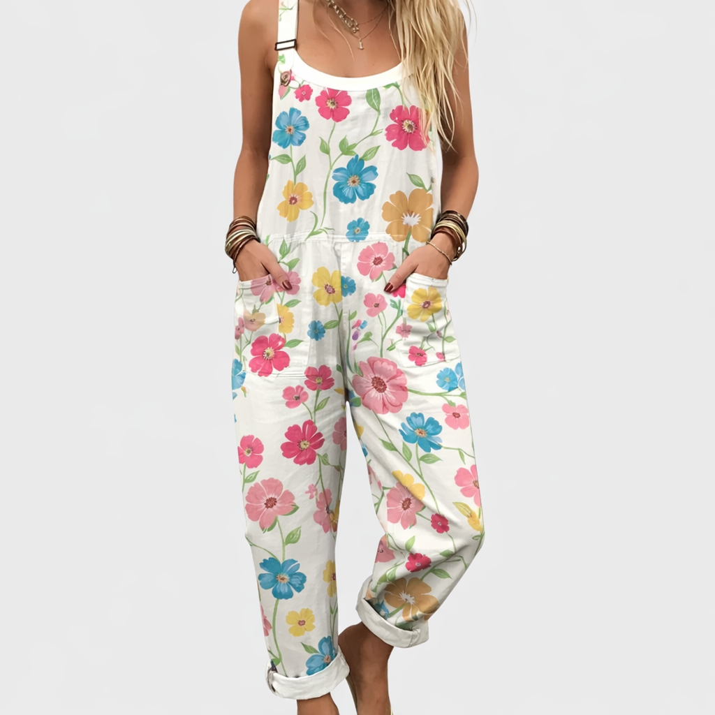 Jumpsuit — Pink and blue flowers