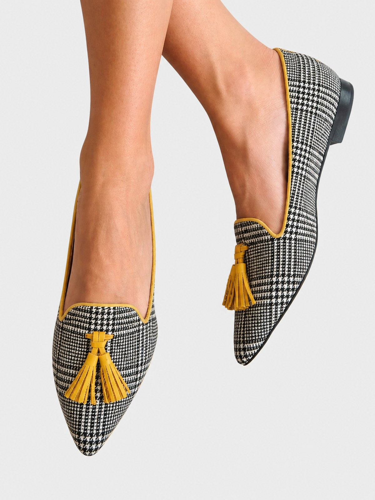 Odessie | Modern check loafers