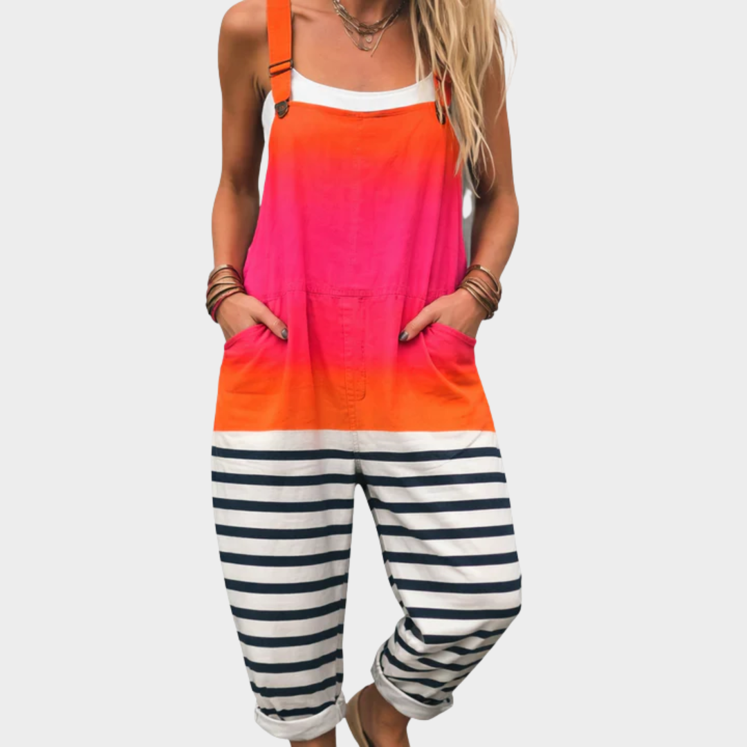 Jumpsuit — Orange and pink stripes