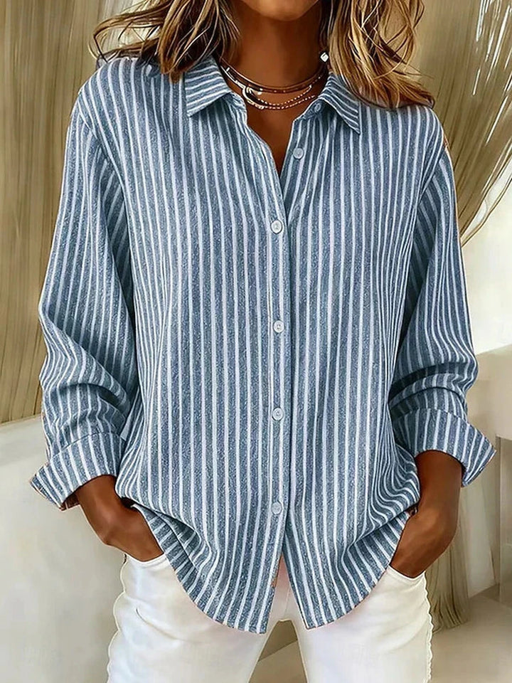 Genevieve | Striped button-through shirt