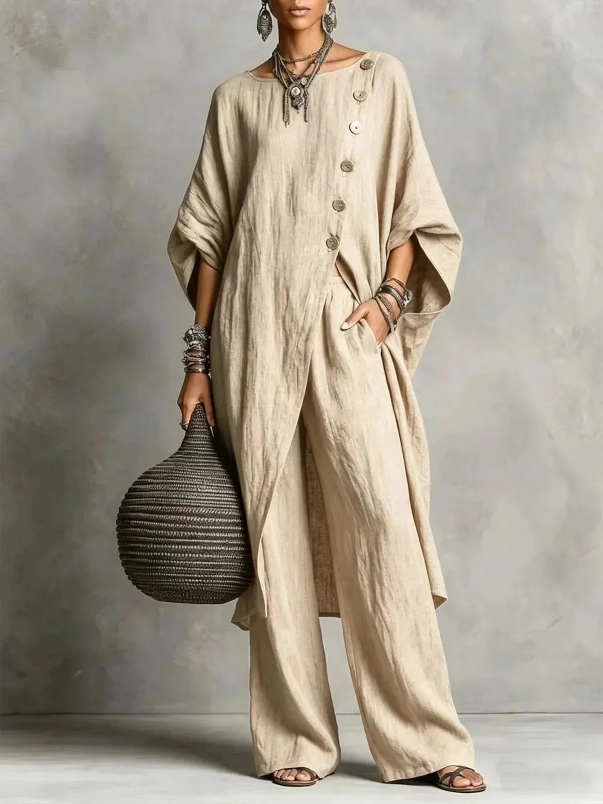 Nell | Floaty two-piece set with wide-leg pants