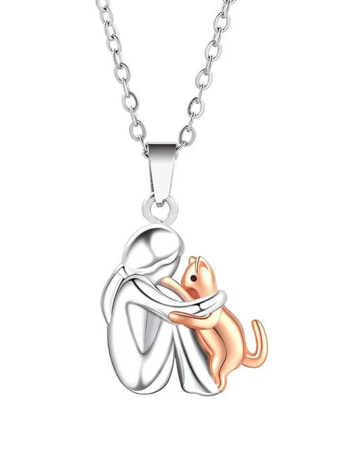 Hugging Cat Pendant Necklace