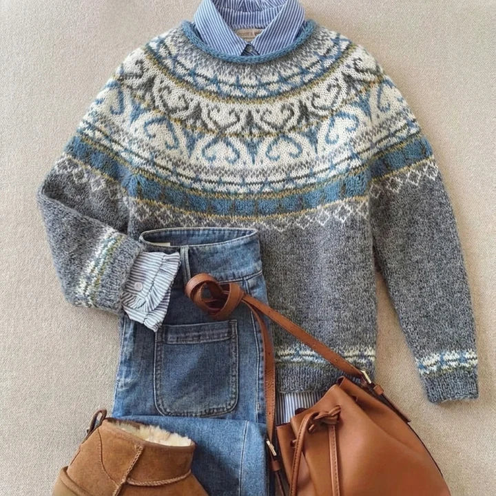 Tove | Pale Grey Nordic Sweater