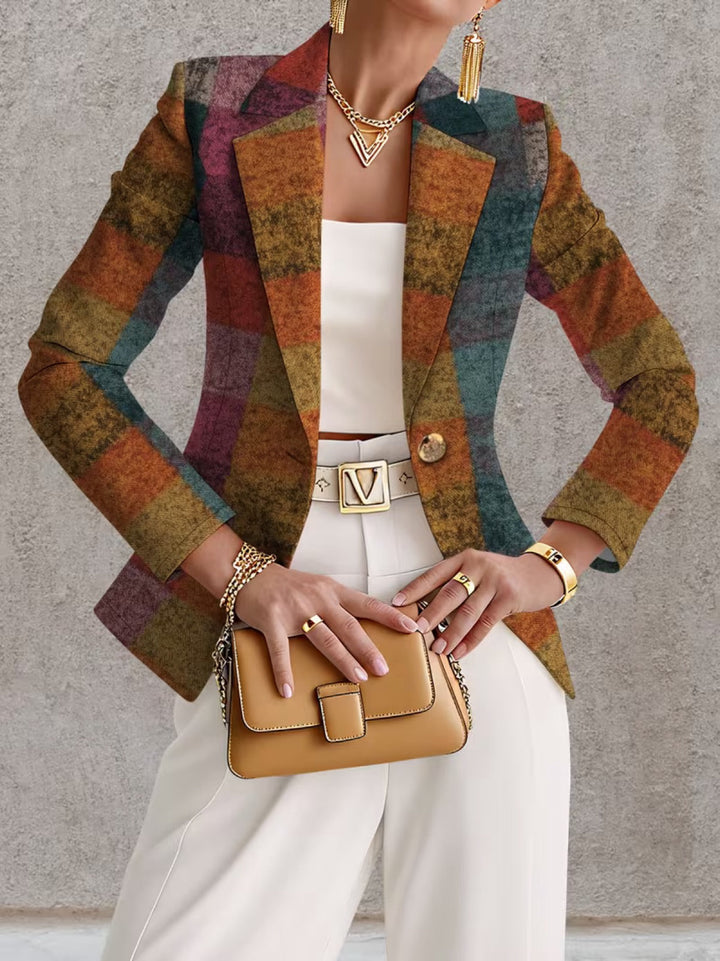 Amandine | Rust Plaid Blazer