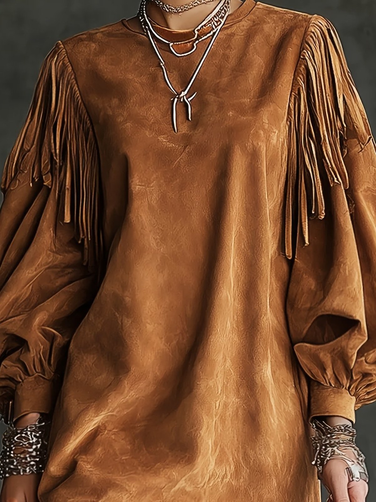 SAVANNA | WESTERN STYLE MAXI DRESS WITH BELL SLEEVES