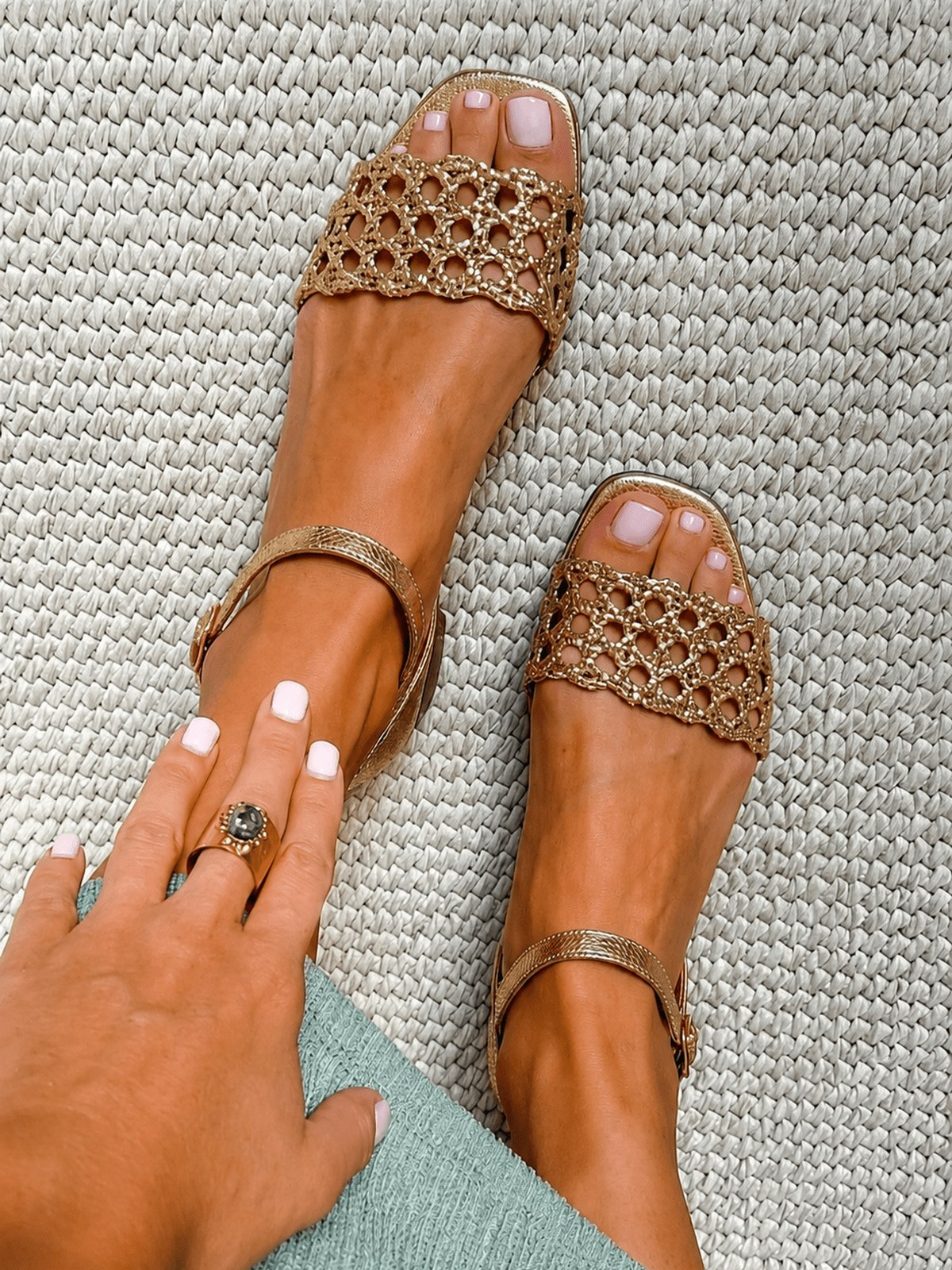 Aurora | Gold summer sandals