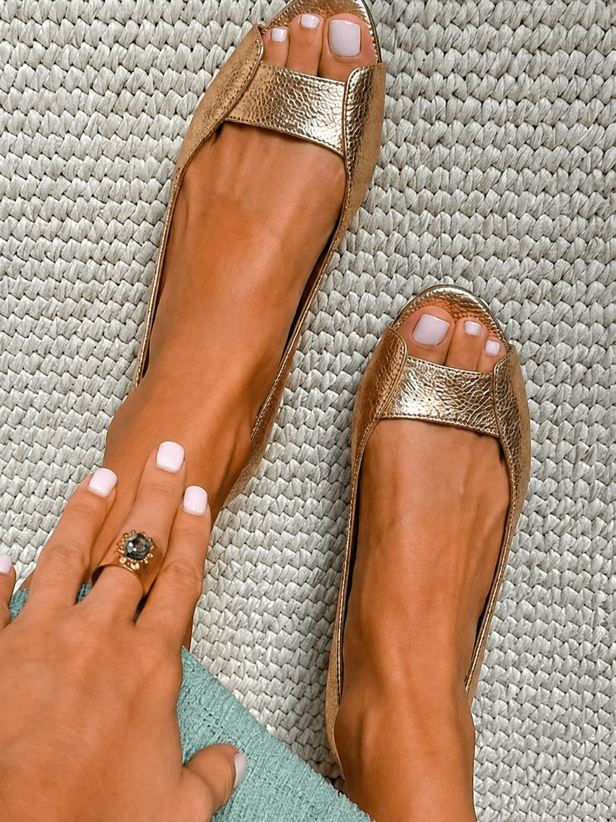 Adelina | Gold comfort dress sandals